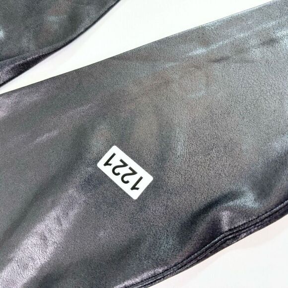 SPANX Leggings Womens Medium Faux Leather Black Full Length Compression - Picture 3 of 8